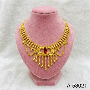 Classic 24K Gold Plated Trendy Women's Jewelry Set Necklace Earrings Alloy Lab Created Diamond Anniversary Snake Chain 18inches - Product Image 4