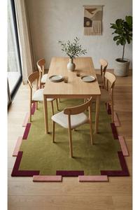 Tapis en laine tissée avec logo personnalisé, antidérapant, fait main, motif géométrique épais, avec envers en coton moderne, sans perte de poils, pour sols intérieurs - Product Image 5