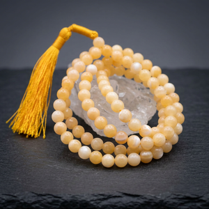 Meilleure qualité jaune calcite prière Mala naturel 8 MM 108 perles en gros cristal pierre Mala guérison jaune calcite perles pierre - Product Image 3