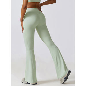 Cropped Workout <b>Leggings</b> Side <b>Pockets</b> Women's Running <b>Leggings</b> Ribbed Knit Studio Fitness Custom Logo Supplier Women Activewear - Product Image 6