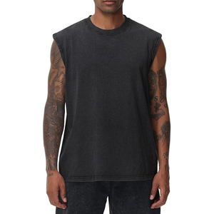 Camiseta sin mangas informal de algodón liso para hombre, transpirable, para verano, para gimnasio, servicio OEM personalizado - Product Image 1