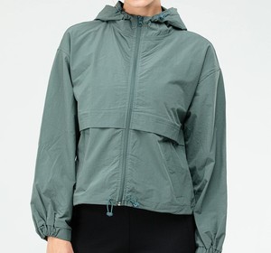 OEM <b>Women</b> Wind Breaker <b>Jacket</b> Breathable <b>Lightweight</b> Hooded Running Fitness Hiking Casual Outdoor <b>Jacket</b> Wholesale Supplier - Product Image 2