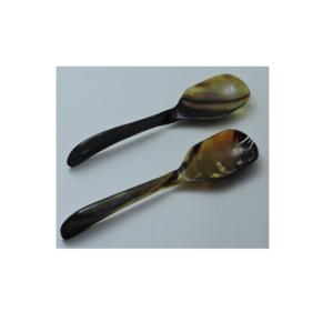 Ensemble de 2 cuillères à salade écologiques en corne, fabriquées à la main à partir de corne de buffle naturelle, prix de gros. - Product Image 6
