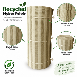 Rouleau de tissu en nylon enduit de PVC recyclé, matériau textile durable à rayures tissées pour sacs, usage industriel et commercial - Product Image 6