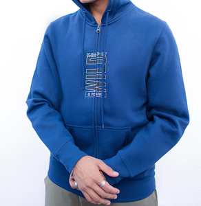Sweat-shirt à capuche zippé imprimé pour homme, en mélange de coton et polaire, avec poche kangourou, style streetwear, qualité supérieure, vente en gros OEM - Product Image 1