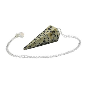 Pendentif en jaspe dalmatien, forme conique, poli, sculpté, magnifique outil de radiesthésie, guérison énergétique, vente en gros, parfait - Product Image 6