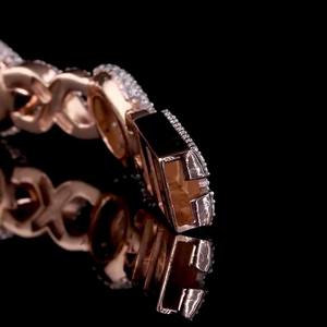 Round Cut Moissanite Diamond Iced Out Hip Hop Eye <b>Bracelet</b> In Rose Tone 925 <b>Silver</b> <b>Adjustable</b> <b>Bracelet</b> For Party Wear Fashion - Product Image 5