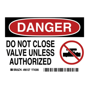 Brady Danger Valve Warning Self-Adhesive <b>Labels</b> Durable & Waterproof for Industrial <b>Plants</b> - Product Image 3