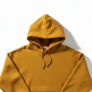 Hooded Sweatshirt Solid Color French Terry Cotton Casual Autumn Style Pocket Design Regular Fit <b>Men's</b> - Product Image 4
