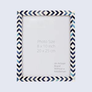 Cadre photo multicolore en os incrusté, fait main, décoration d'intérieur - Product Image 2