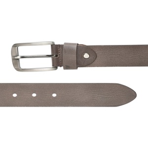 Men's Fashion Brown Leather Casual <b>Belt</b> with Solid Adjustable Matt <b>Silver</b> Alloy Pin <b>Buckle</b> Business Casual <b>Belt</b> - Product Image 4