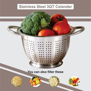 SS 3QT multiuso scolapasta frutta o verdura colino e scolapiatti per risciacquo e filtraggio - Product Image 2