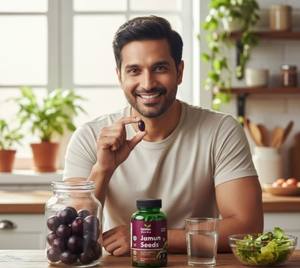 Comprimés de graines de Jamun séchées au soleil, ingrédients de qualité supérieure, comprimés pressés à base de plantes pour la vitalité et l'équilibre naturel - Product Image 3