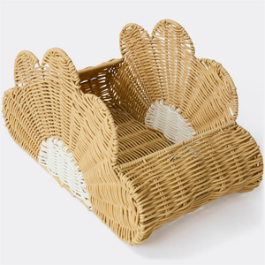 Wholesale KV NATURAL HOME Eco-Friendly Colorful Scalloped Rattan Multifunction <b>Toy</b> <b>Basket</b> Oval Shape Precision Made for Kids' - Product Image 3