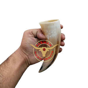 Mini Cuerno Vikingo para Beber, Acabado de Alta Calidad, Cuerno de Buey Blanco y Negro, Pequeño, Hecho a Mano, al Mejor Precio - Product Image 5