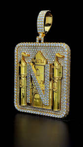 โลโก้ที่กำหนดเอง925เงินเครื่องประดับชั้นดีสำหรับผู้ชายจี้เพชรที่หุ้มด้วยเพชรพลอยเก๋ไก๋จี้ป้ายห้อยคอสไตล์ฮิปฮอป - Product Image 5