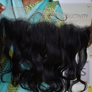 Non transformés 100% cheveux bruts pas cher naturel vierge aucun poux couleur noire crépus longs 13*4 frontal Bodywave indien cheveux humains - Product Image 2