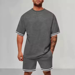 Top Quality Summer Two Piece <b>Men's</b> <b>Short</b> Set 100% Cotton <b>Men</b> Baggy <b>Short</b> Sets <b>Mens</b> Top and <b>Shorts</b> Set - Product Image 2