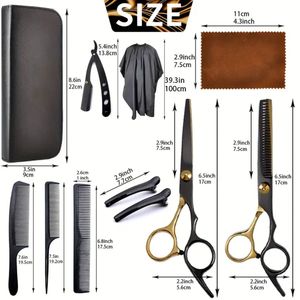 Kit de ciseaux de coiffure professionnels pour hommes et femmes avec fonctions d'éclaircissement, de mélange et de coupe – Ensemble complet pour salon - Product Image 5