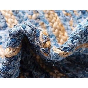 Round Jute Area <b>Rug</b> Solid Color Flat Weave Modern Style Living Room Decor Thin Pile Spot Clean Backing - Product Image 3