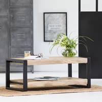 Table basse moderne en bois de manguier Vandana Nimbus Vento 100 cm