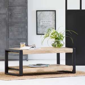 Mesa de Centro Vandana Nimbus Vento de 100 cm en Madera de Mango - Product Image 1