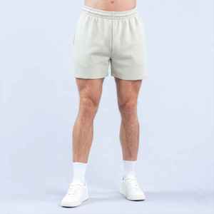 Pantalones Cortos de Algodón Gris Claro para Hombre, Cintura Elástica, Corte Medio, Transpirables, Tejidos - Product Image 6