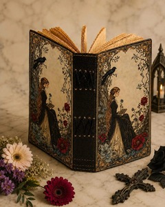 Grimoire Fairy Raven, journal en cuir relié à la main, livre gothique sorcière, livre des ombres, livre de sorts, 400+ pages, carnet - Product Image 5