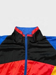 เสื้อแจ็คเก็ตกันลมผู้ชายสไตล์วินเทจสีน้ำเงิน  แบบสั่งทำพิเศษ ไซส์ใหญ่  ตัดต่อสี  กันน้ำ  สตรีทแวร์ - Product Image 4