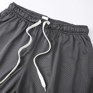 Pantalones Cortos de Malla para Hombre, Estilo Urbano, Lavado Ácido, Desgastados, Vintage, de Poliéster y Spandex, con Logotipo Personalizado, Tallas Grandes - Product Image 6
