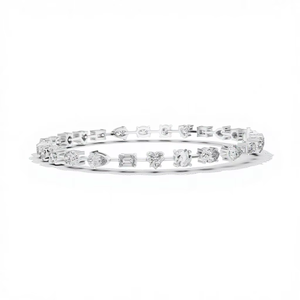 Pulsera de tenis de oro blanco de 18 quilates con diamantes cultivados en laboratorio de 3.9 quilates de corte mixto, chapada en rodio, ideal para regalar, fiestas, bodas, uso diario y oficina. - Product Image 1