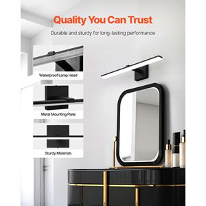 Lampada LED Moderna per Specchio da Bagno, 24,02 Pollici, Rotazione a 360 Gradi, Impermeabile IP44, 18W, Finitura Cromata per Hotel - Product Image 3