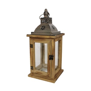 Farol de Madera para Velas con Puerta de Vidrio y Asa de Cuerda, Decorativo, Rústico, para Bodas, Centro de Mesa para el Hogar - Product Image 5