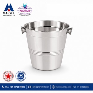 Wholesale Premium Stainless Steel <b>Ice</b> Bucket Dual Side Handles Rust Resistant Silver Finish 3L Capacity Food Contact Safe - Product Image 2
