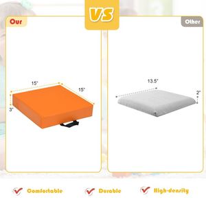 Ensemble de 6 coussins de sol carrés pour tout-petits de 15 pouces avec poignées, tapis de jeu pour enfants - Product Image 4