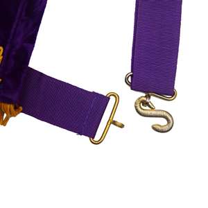 Delantales Masónicos Personalizados NESTA SPORTS, Azul y Blanco, con Bordado de Encaje, 14º Grado, Rito Escocés, Insignia de Cuero Premium con Pin - Product Image 2