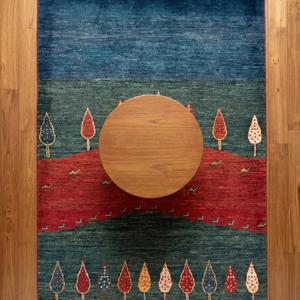 Alfombra Artesanal de Lana con Diseño Tribal, Tejida a Mano, Escena Tradicional de Pueblo, Decorativa para Sala de Estar o Dormitorio - Product Image 4