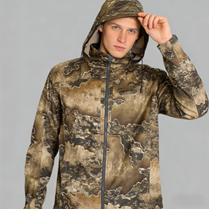 Veste de chasse softshell coupe-vent pour homme, respirante, entièrement zippée, avec col montant et poches poitrine et hanches - Product Image 6