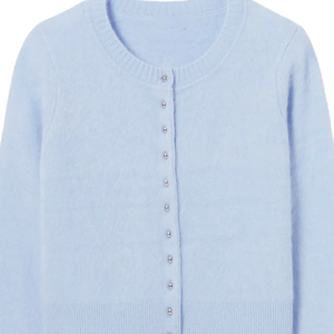 Cardigan en tricot brossé pour femme, nouvelle collection hiver, décontracté et élégant, col en V, minimaliste, superposé, décoratif, en laine/cachemire - Product Image 6