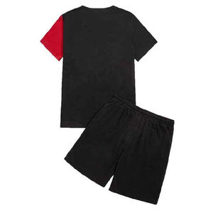Conjunto de Camiseta y Pantalones Cortos para Hombre, 2 Piezas, Estilo Oversize, 100% Algodón Lavado, Venta al Por Mayor - Product Image 6
