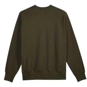 เสื้อสเวตเชิ้ตคอกลมสีเขียวมะกอกสำหรับผู้ชาย ผ้าฝ้ายพรีเมียม แขนยาว สวมใส่สบาย เหมาะสำหรับทุกวัน - Product Image 2