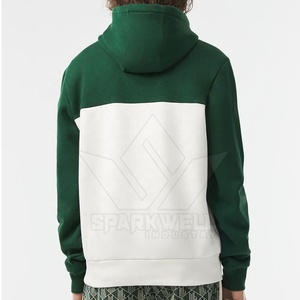 Men's Eco-Friendly Quick Dry Green <b>White</b> Cotton Fleece Regular Fit Casual Streetwear Kangaroo Pocket Winter Wear <b>Hoodie</b> - Product Image 2