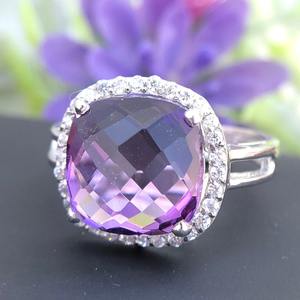 Natural Amethyst Engagement <b>Ring</b> For Women 925 Sterling Silver Solid Cut February Birthstone Jewelry - Product Image 2