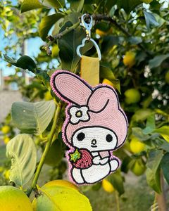 Artistic Embroidery Beaded <b>Keychain</b> Handcrafted Classic Eco-Friendly Fashion Charm Handbags Backpacks Premium Embroidered Key - Product Image 6