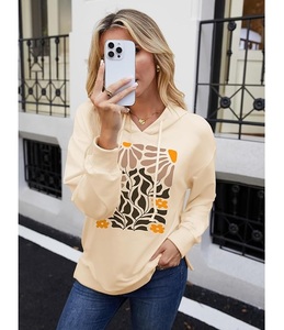 Sudadera con capucha de invierno para mujer, 100% algodón, manga larga, cuello caído, estampada, cómoda, de Bangladesh, la más vendida. - Product Image 6