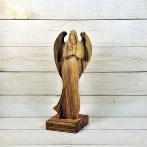 Centre de table en bois traditionnel en forme d'ange, pièce de décoration artistique pour la maison, idéal pour les tables basses et les consoles. - Product Image 1