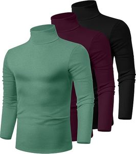 เสื้อไหมพรมคอเต่าทรงโอเวอร์ไซส์สำหรับผู้ชาย สีพื้น แขนยาว สไตล์ลำลอง สตรีทแวร์ เสื้อผ้าฤดูหนาว ผ้าฝ้าย 100% เป็นมิตรกับสิ่งแวดล้อม - Product Image 2