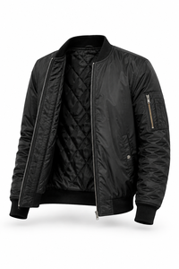Veste d'hiver pour homme de haute qualité, style streetwear, col montant, séchage rapide, non-tissé, 100% coton, nylon, suède, fermeture éclair, couleur unie sur le devant - Product Image 4
