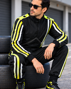 Men's Black Yellow Reflective Full Sleeve <b>Waterproof</b> Quick Dry Windproof Polyester/Nylon Motorcycle Racing Jacket <b>All</b> Seasons - Product Image 2