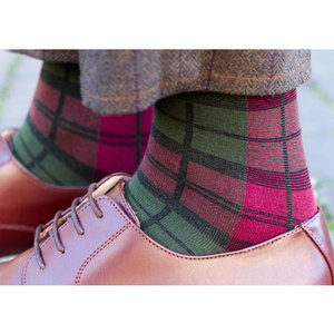 Wallace Red Green Tartan Pattern Traditional Scottish <b>Socks</b> for Kilts Highland Outfit Top Selling 2026 - Product Image 3